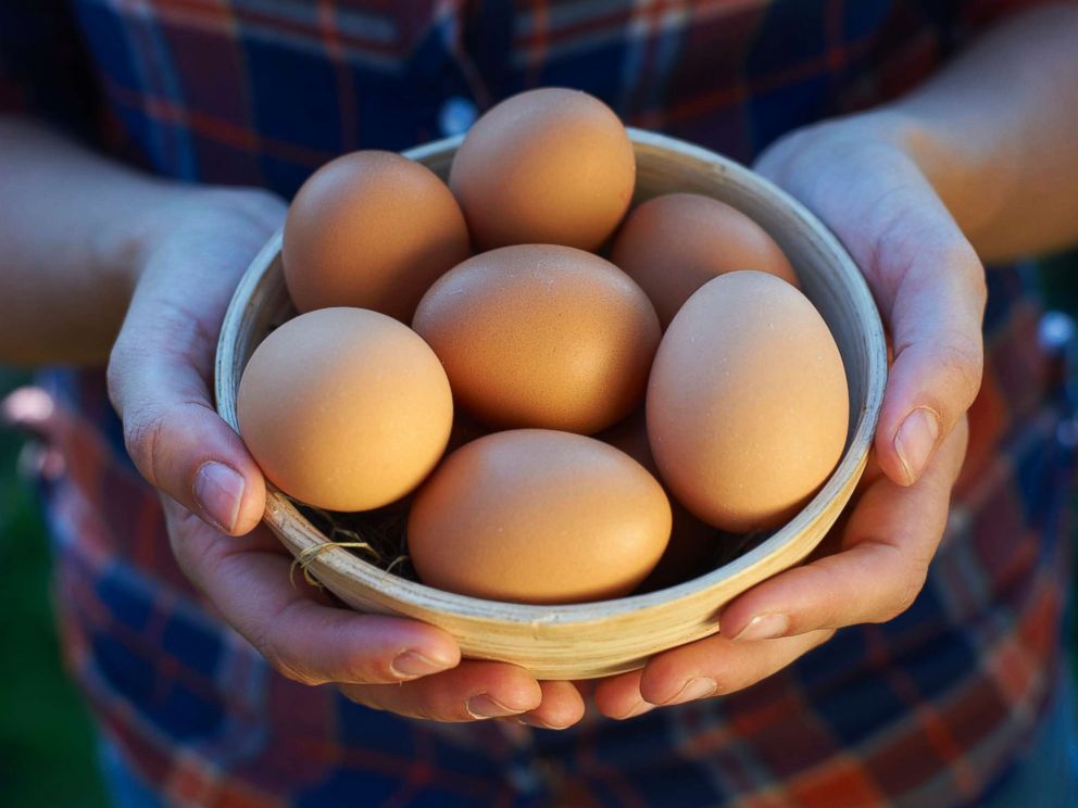 PHOTO: A woman displays a bowl of free range eggs in this undated stock photo.