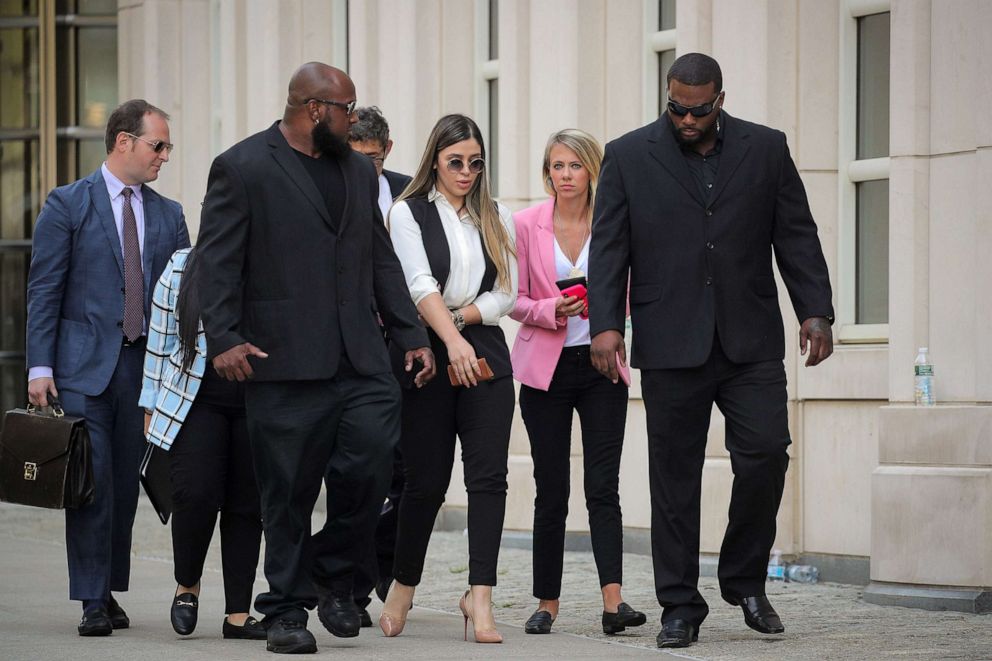 PHOTO: Emma Coronel Aispuro, the wife of Joaquin Guzman, the Mexican drug lord known as "El Chapo," exits the Brooklyn Federal Courthouse following the sentencing of Guzman, July 17, 2019, in New York.