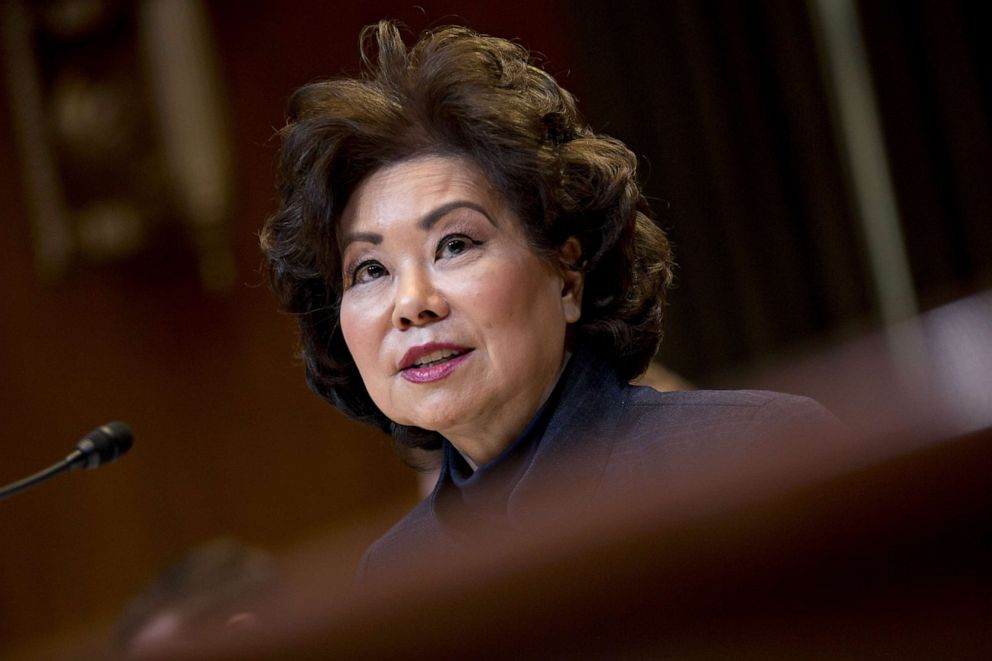 PHOTO: Elaine Chao, U.S. secretary of transportation, speaks during a Senate Appropriations Subcommittee hearing in Washington, D.C., March 27, 2019.