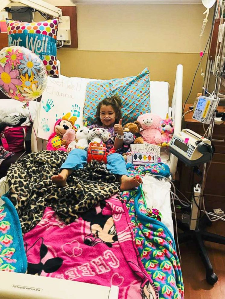 PHOTO: Eliana Grace, 4, receives treatment at a hospital in Sarasota, Florida, on April 19, 2018, days after inhaling water in her family's pool.