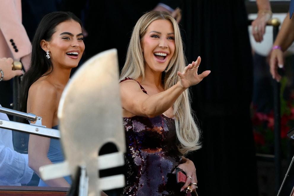 PHOTO: Ellie Goulding leaves the Gritti Palace Hotel on the wedding day of Amazon founder Jeff Bezos with Lauren Sanchez, in Venice, June 27, 2025.