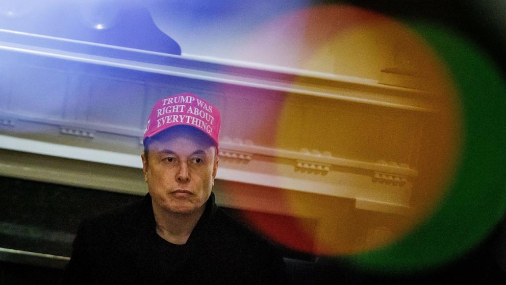 PHOTO: Elon Musk listens as President Donald Trump hosts a cabinet meeting in the Cabinet Room of the White House, Mar. 24, 2025, in Washington.