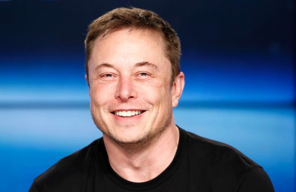 PHOTO: SpaceX founder Elon Musk smiles at a press conference following the first launch of a SpaceX Falcon Heavy rocket at the Kennedy Space Center in Cape Canaveral, Florida, Feb. 6, 2018.