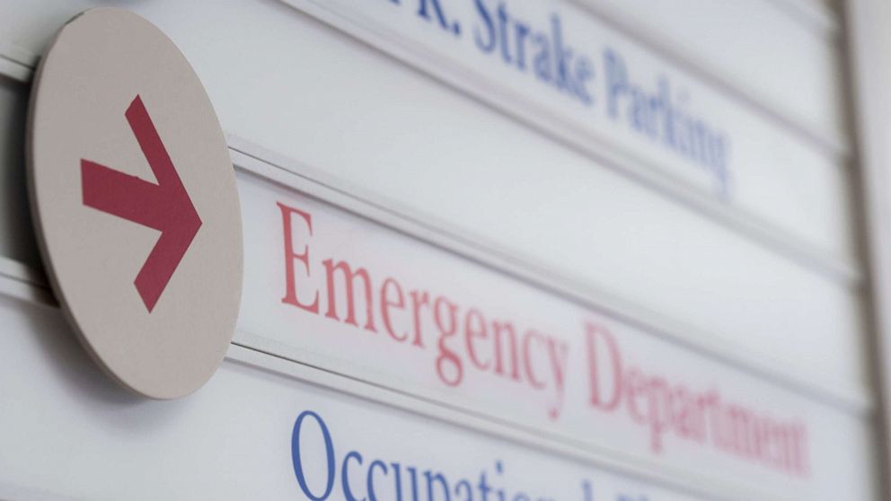 PHOTO: Stock photo of a an emergency department sign.