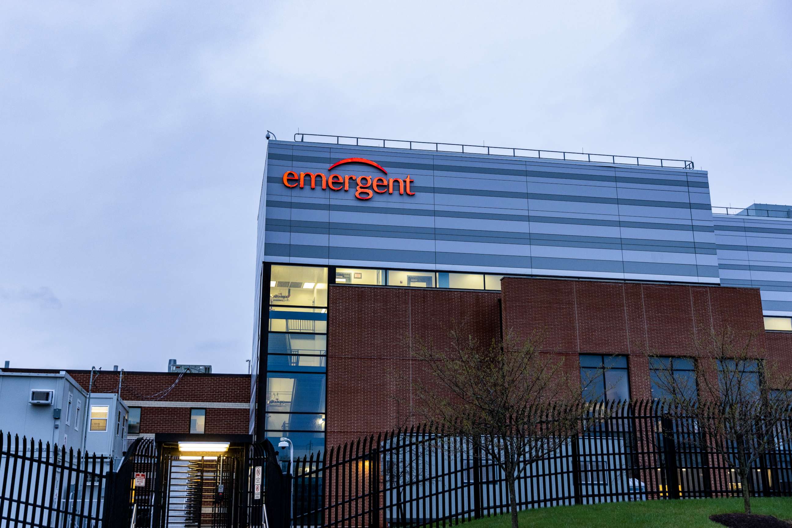 PHOTO: The Emergent BioSolutions plant on April 01, 2021, in Baltimore.