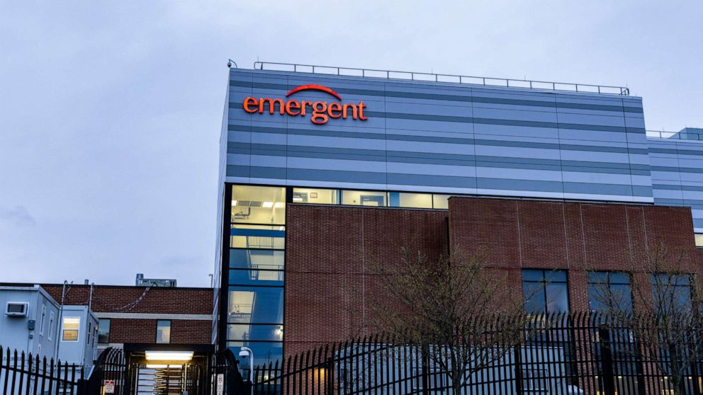 PHOTO: The Emergent BioSolutions plant on April 01, 2021, in Baltimore.