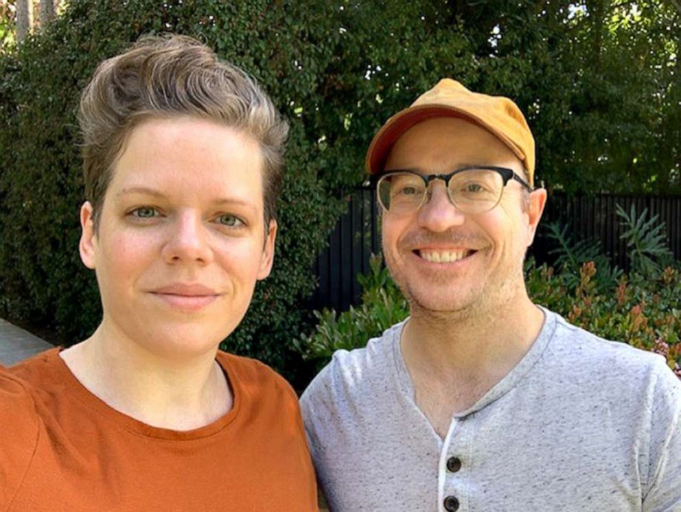 PHOTO: Emily Gibson and her husband, Aaron Hochhalter, are both out of work in the service industry after their jobs closed down in Los Angeles due to coronavirus concerns. She started a virtual tip jar for strangers to donate to those in her industry.