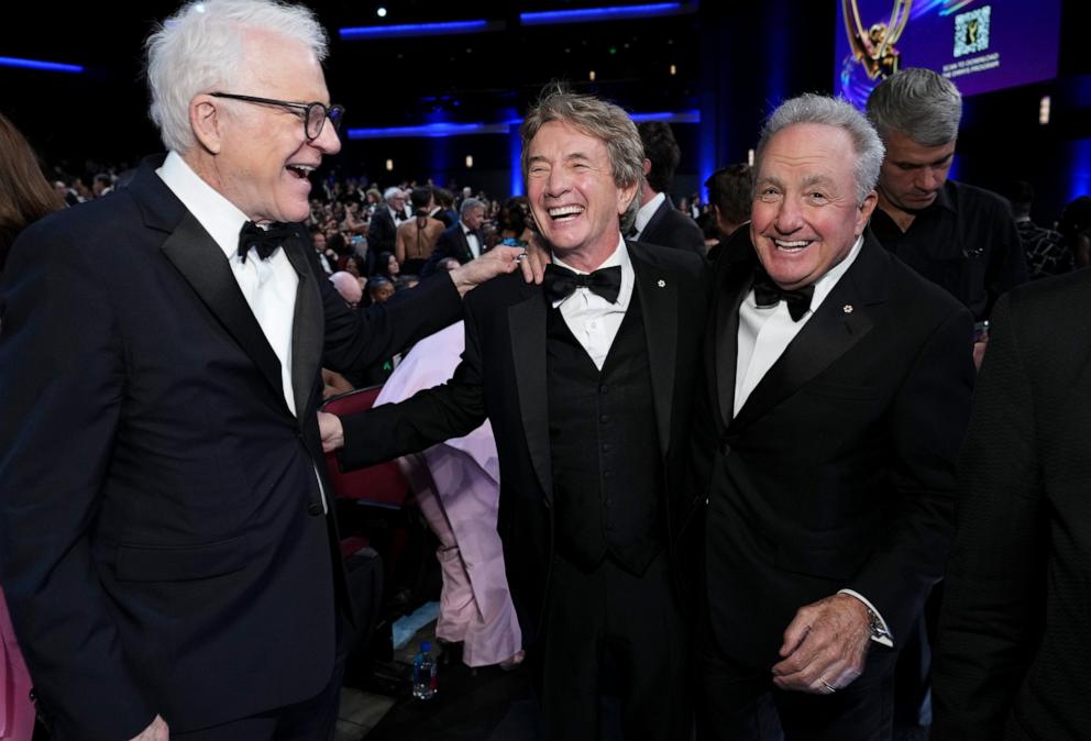 PHOTO: Steve Martin, Martin Short and Lorne Michaels attend the 76th Emmy Awards, Sept. 15, 2024, in Los Angeles. 