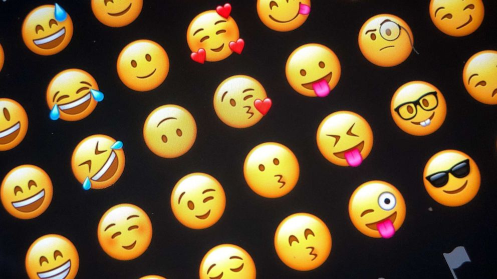 PHOTO: Emojis are displayed on a tablet.