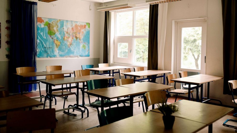 PHOTO: Empty classroom at a school.