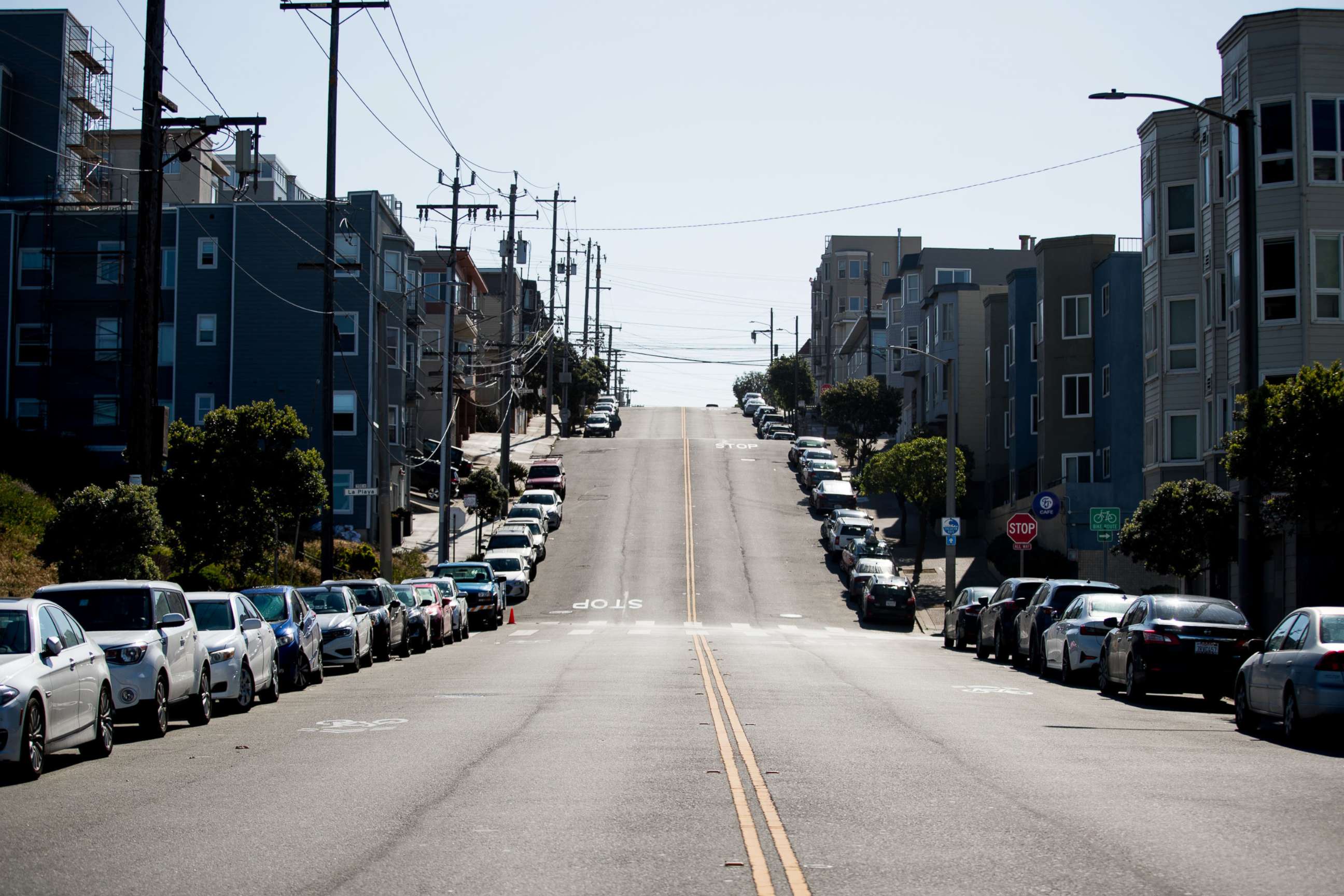 PHOTO: A street is empty of traffic during the coronavirus pandemic, May 03, 2020, in San Francisco.