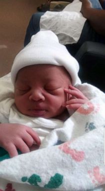 PHOTO: Quayla Harriss son, Enmitt, was delivered in the car after Harris and her husband were sent home.