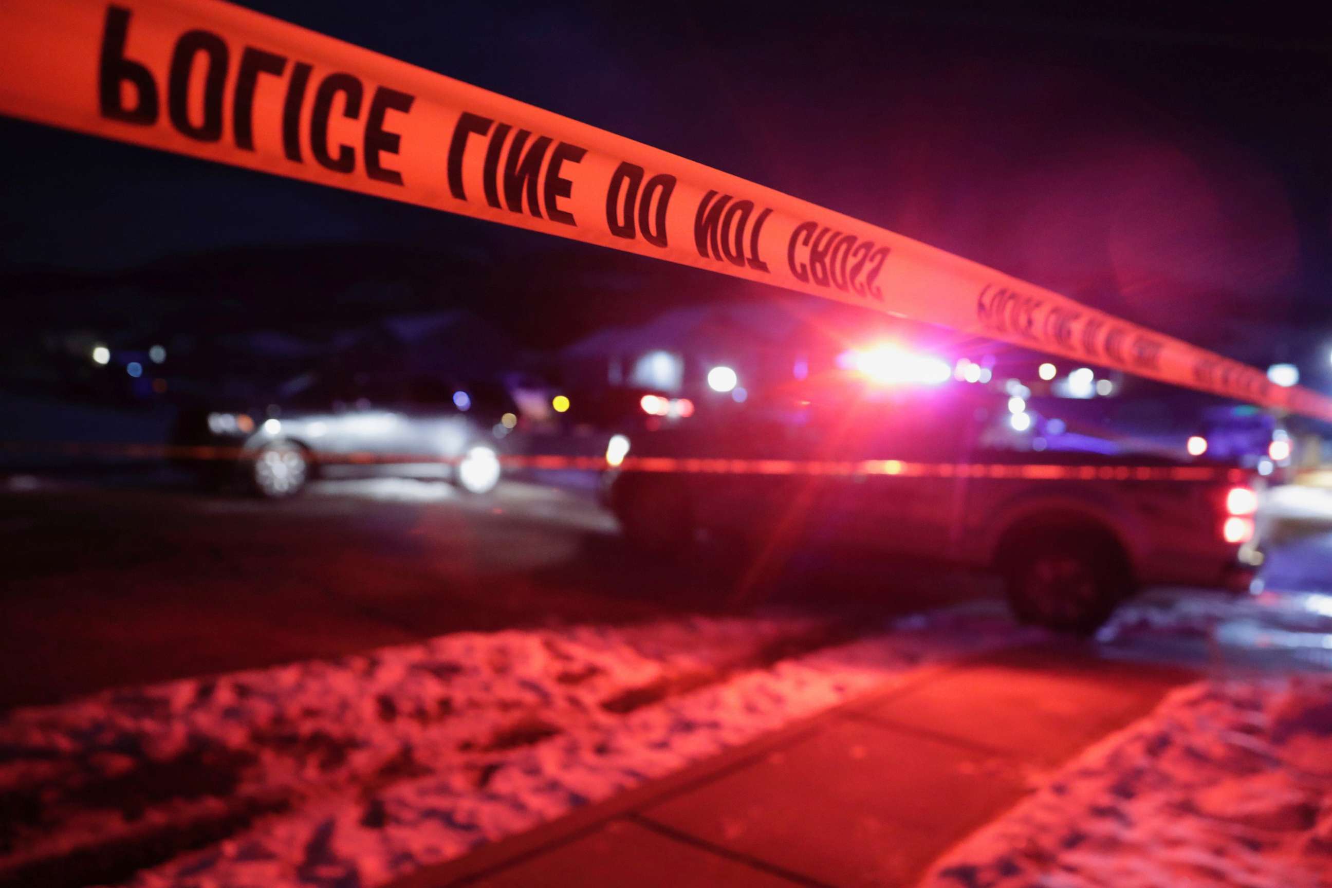 PHOTO: Police tape surrounds the crime scene in Enoch, Utah, where eight members of a family were found from gunshot wounds, Wednesday, Jan. 4, 2023.