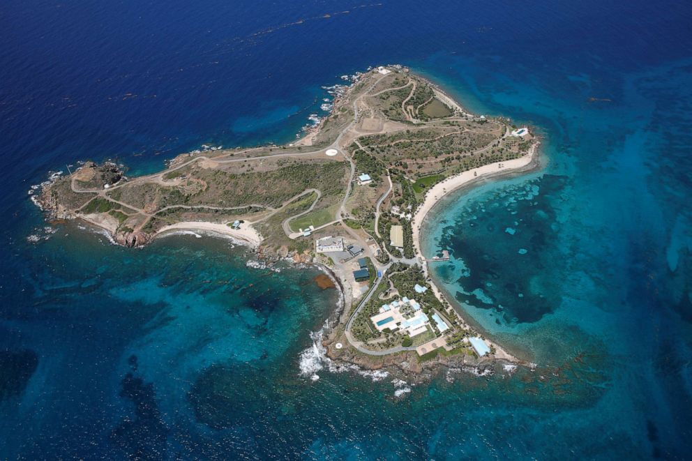 PHOTO: Little St. James Island, one of the properties of financier Jeffrey Epstein, is seen in an aerial view near Charlotte Amalie, St. Thomas, Virgin Islands, July 21, 2019.