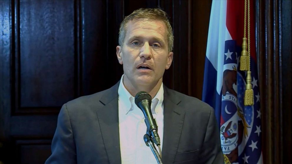 PHOTO: Missouri Gov. Eric Greitens announced his resignation in a press conference, May 29, 2018.