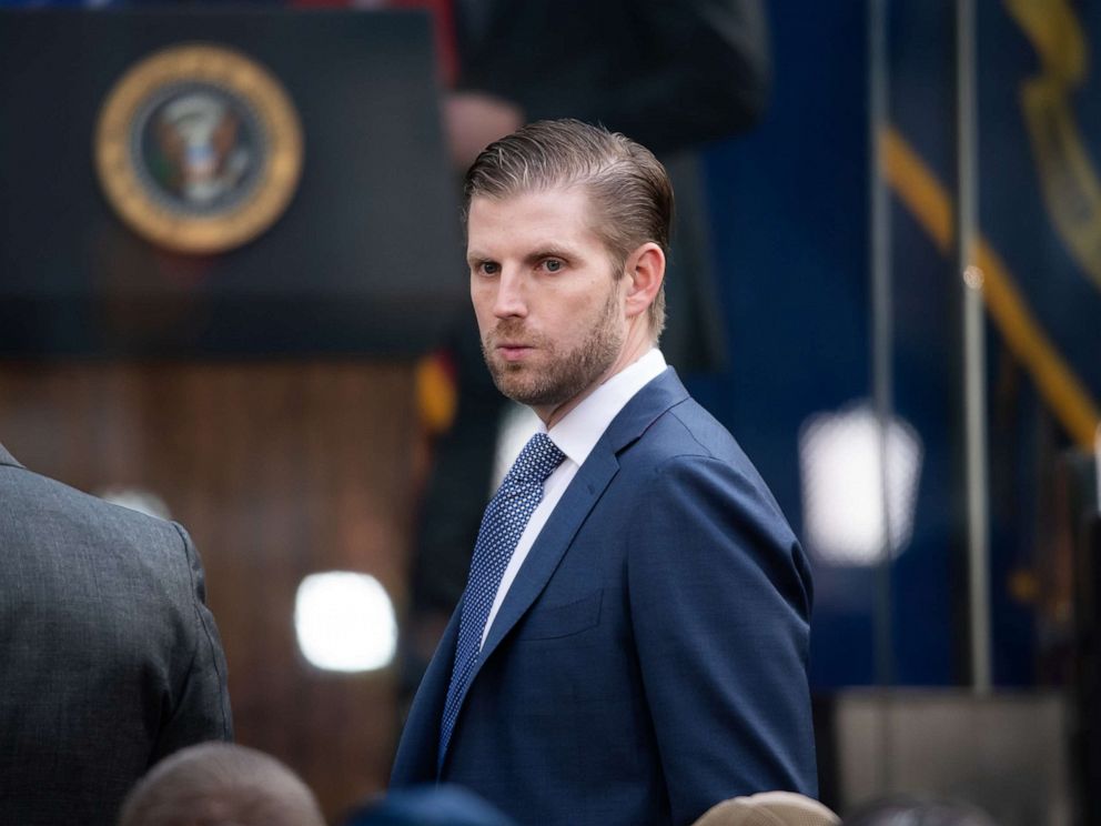 PHOTO: Eric Trump attends the Veterans Day Parade opening ceremony, Nov. 11, 2019, in New York.