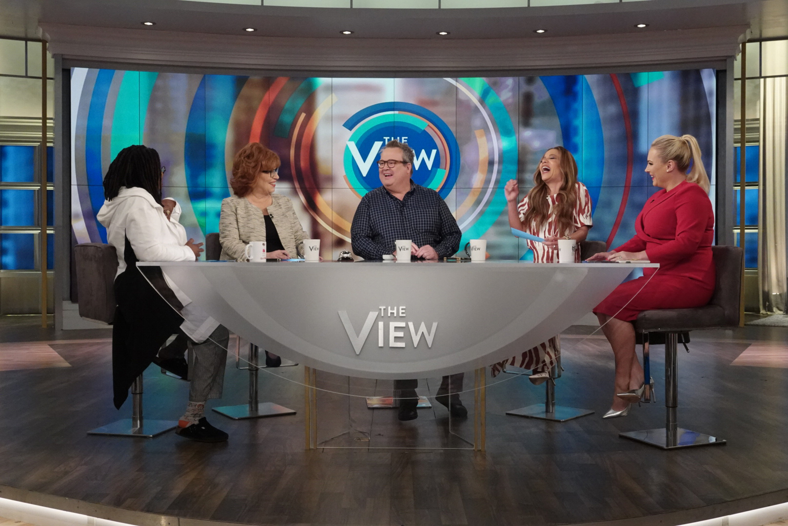 PHOTO: "Modern Family" actor Eric Stonestreet joins "The View" co-hosts Whoopi Goldberg, Joy Behar, Sunny Hostin, and Meghan McCain on Wednesday, May 22, 2019.