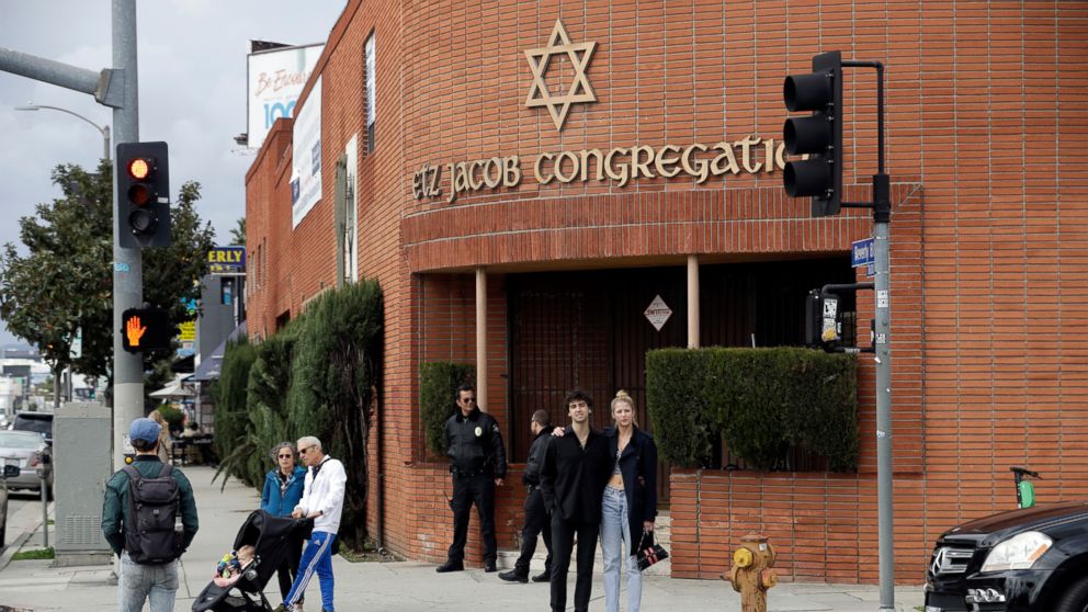 The exterior of the Etz Jacob Congregation/Ohel Chana High School building, Feb. 15, 2019, in Los Angeles.