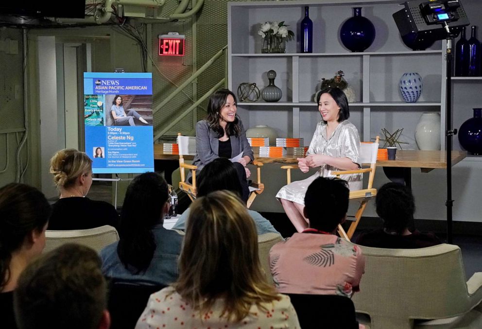 PHOTO: ABC News correspondent and co-anchor of "Weekend GMA" Eva Pilgrim sits down with "Little Fires Everywhere" author Celeste Ng.