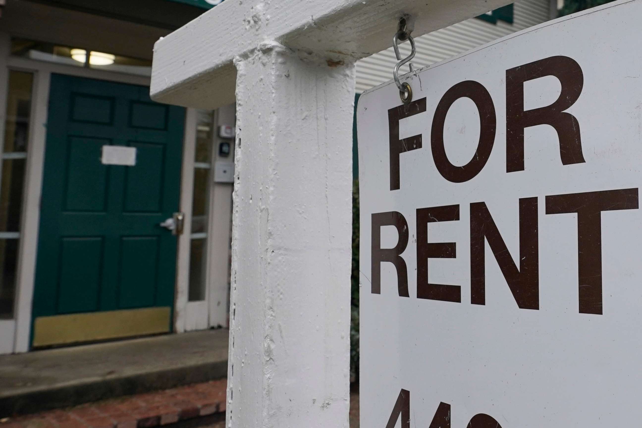 PHOTO: FILE - In this Jan. 27, 2021, file photo, a For Rent sign is posted in Sacramento, Calif. 