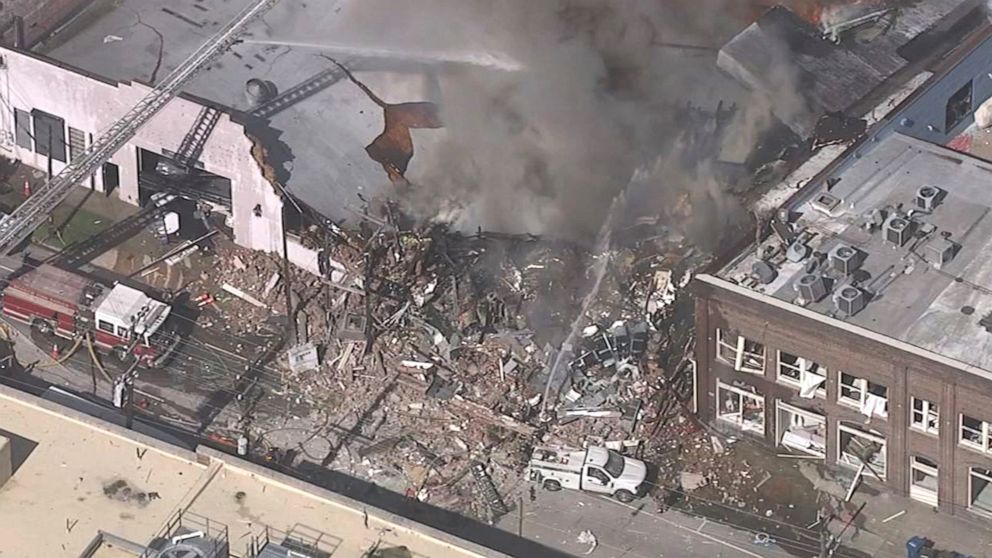 PHOTO: A gas explosion killed 1 person and injured 15 others in downtown Durham, N.C., April 10, 2019. 