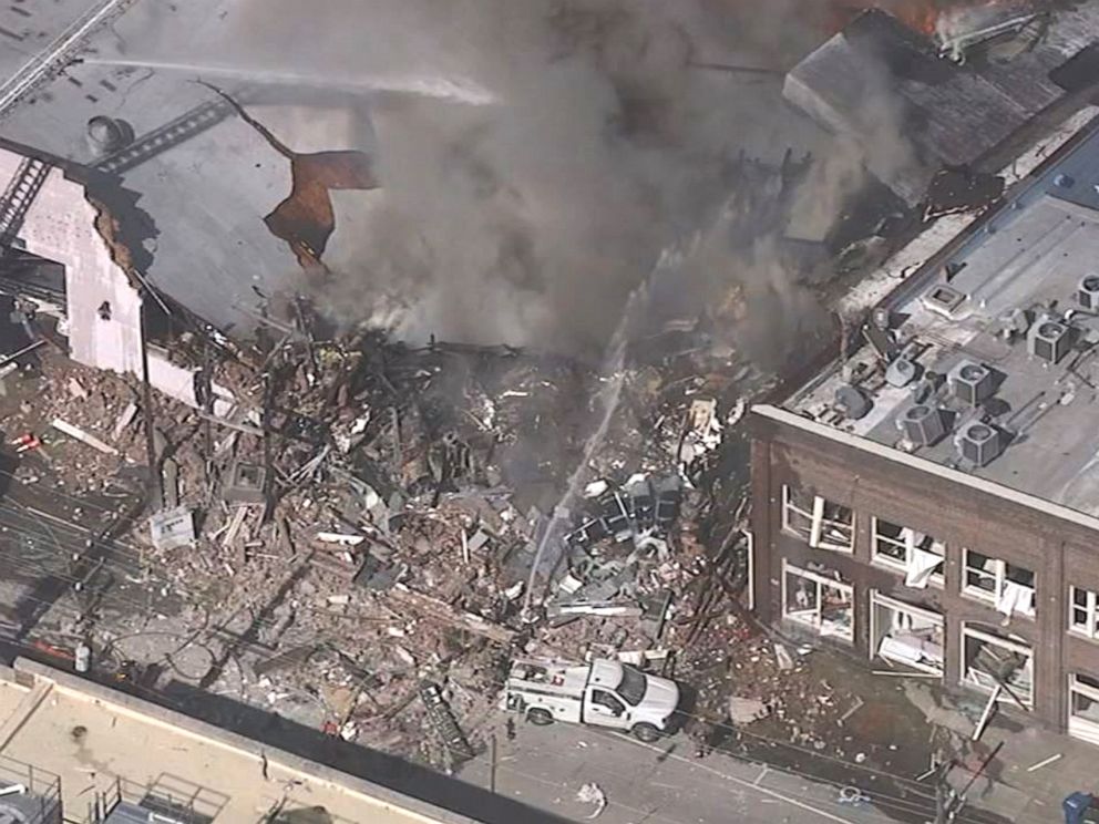 PHOTO: A gas explosion killed 1 person and injured 15 others in downtown Durham, N.C., April 10, 2019.