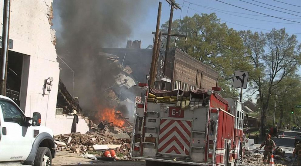 PHOTO: A gas explosion killed 1 person and injured 15 others in downtown Durham, N.C., April 10, 2019.