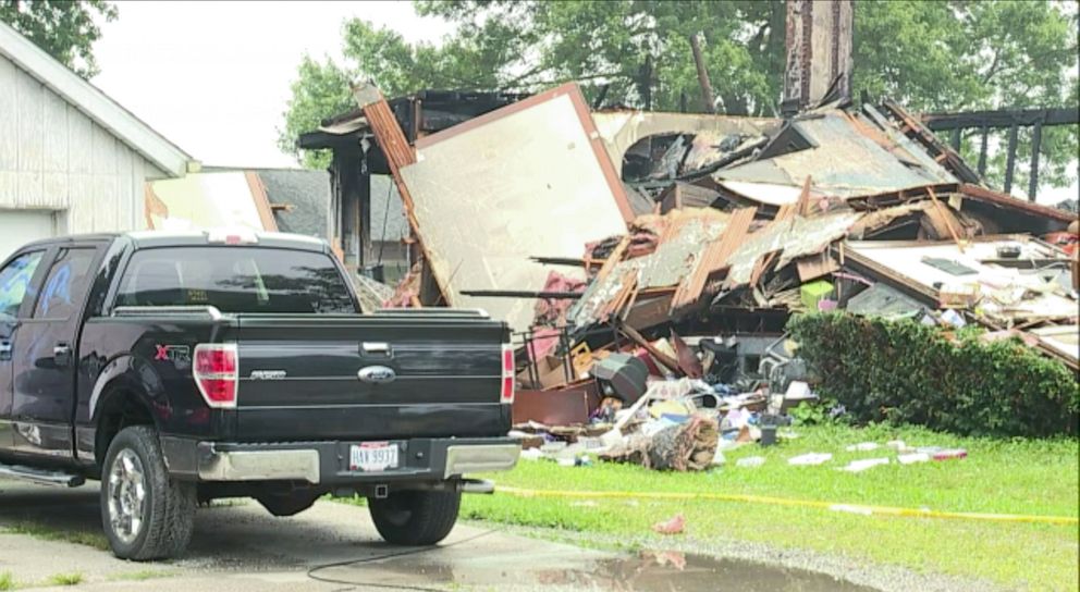 PHOTO: Authorities in Sterling, Ohio, are investigating an early morning house explosion as an arson and possible hate crime after racial slurs were found on a garage and cars nearby.
