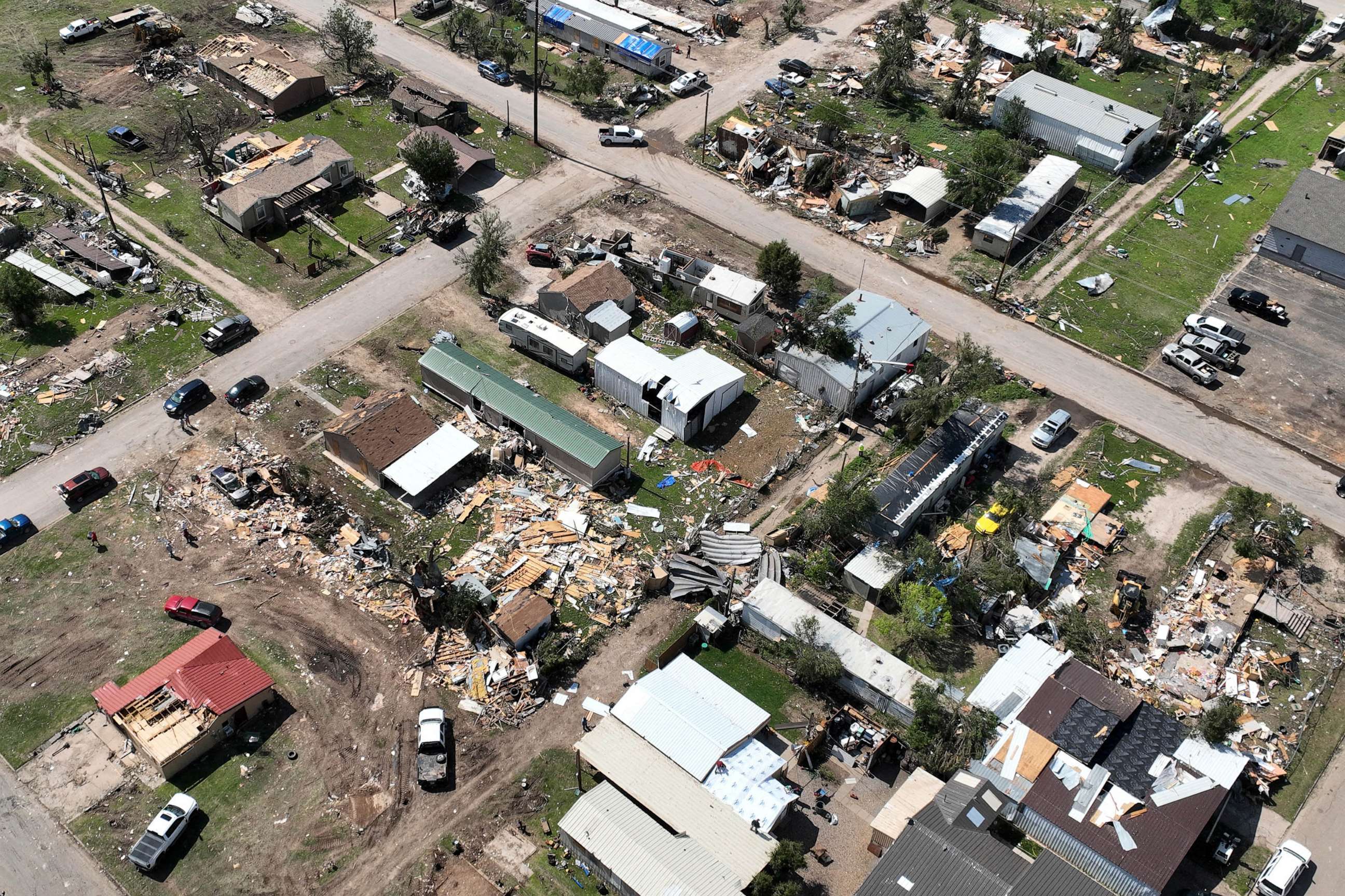 PHOTO: A damaged neighborhood is seen two days after a tornado hit Perryton, Texas, June 17, 2023.