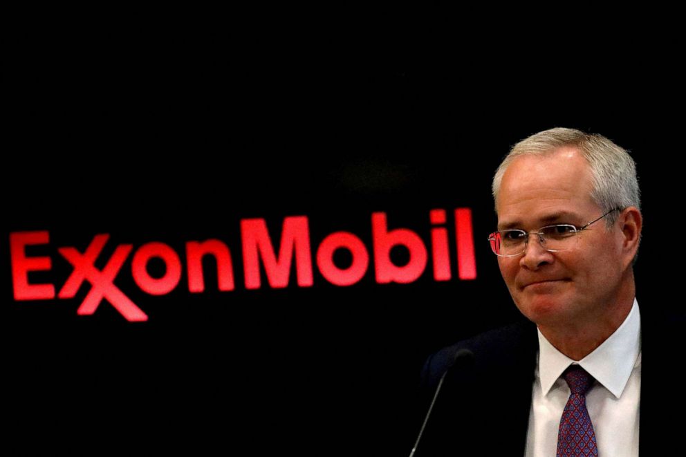 PHOTO: Darren Woods, Chairman & CEO of Exxon Mobil Corporation, attends a news conference at the New York Stock Exchange in New York, March 1, 2017. 