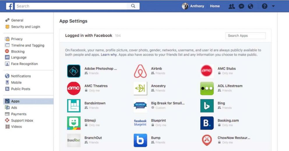 PHOTO: A step by step guide for how to manage app access on Facebook.