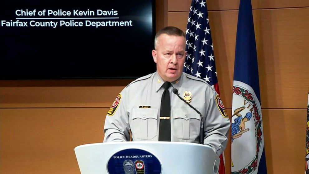 PHOTO: Fairfax County police officials speak about the "Shopping Cart Killer" at a press conference in Fairfax, Va., Dec. 17, 2021.