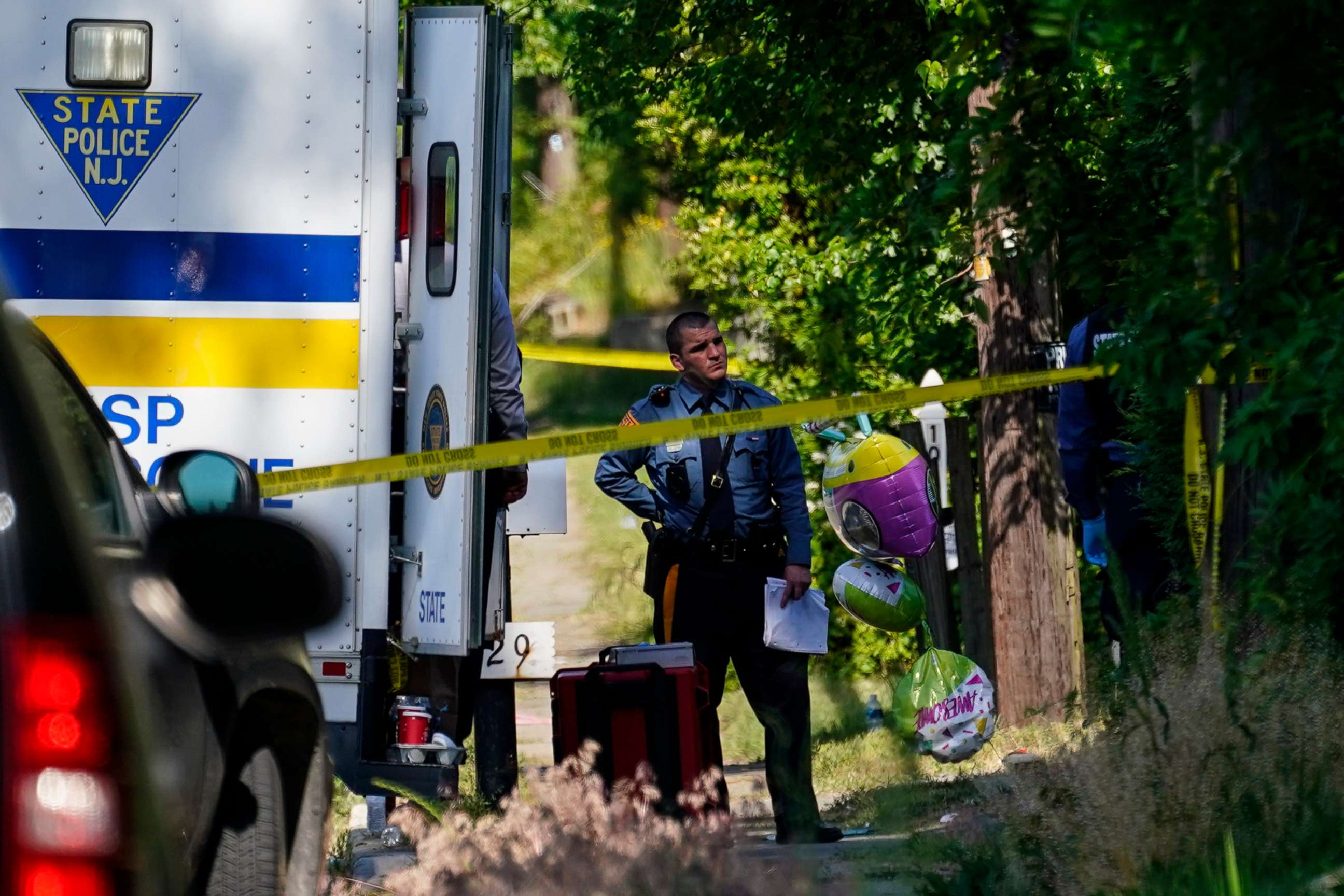 PHOTO: Police gather at the scene of a shooting in Fairfield Township, N.J., May 23, 2021.