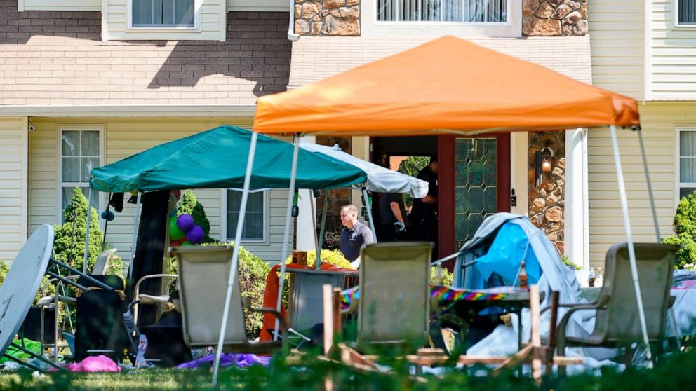 PHOTO: Investigators work the scene of a shooting in Fairfield Township, N.J., May 23, 2021.