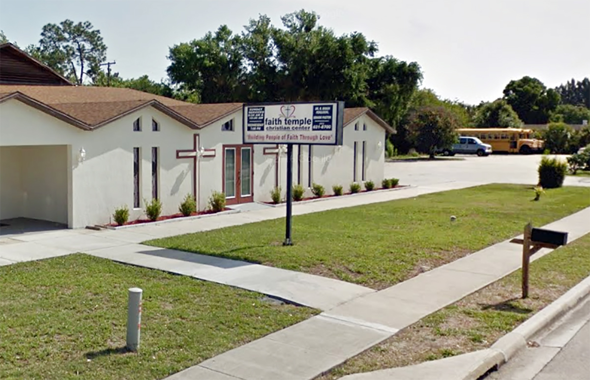PHOTO: The Faith Temple Christian Center in Rockledge, Fla., is pictured in a Google Maps Street View image captured in 2011.