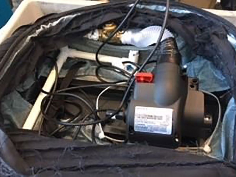 PHOTO: A fake explosive device that a TV film crew allegedly brought to Newark Liberty International Airport.