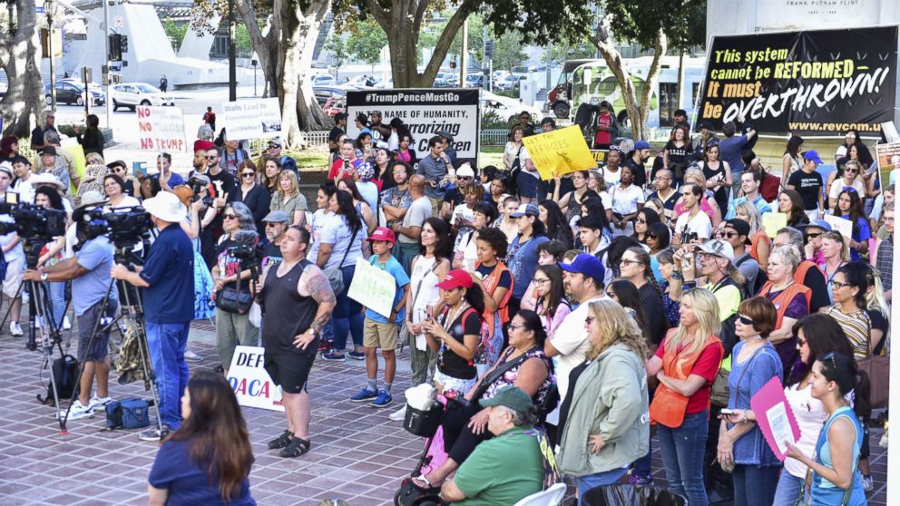 PHOTO: Crowd at The Women's March LA Rally for Families Belong Together - A Day of Action at Los Angeles City Hall on June 28, 2018 in Los Angeles.