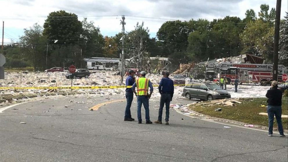 PHOTO: The scene of an explosion in Farmington, Maine, Sept. 16, 2019.