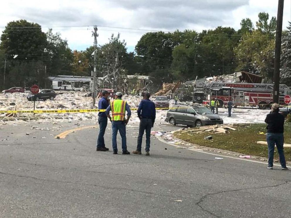 PHOTO: The scene of an explosion in Farmington, Maine, Sept. 16, 2019.