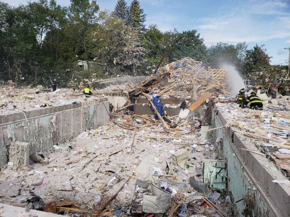 PHOTO: First responders at the scene of an explosion in Farmington, Maine, Sept. 16, 2019.