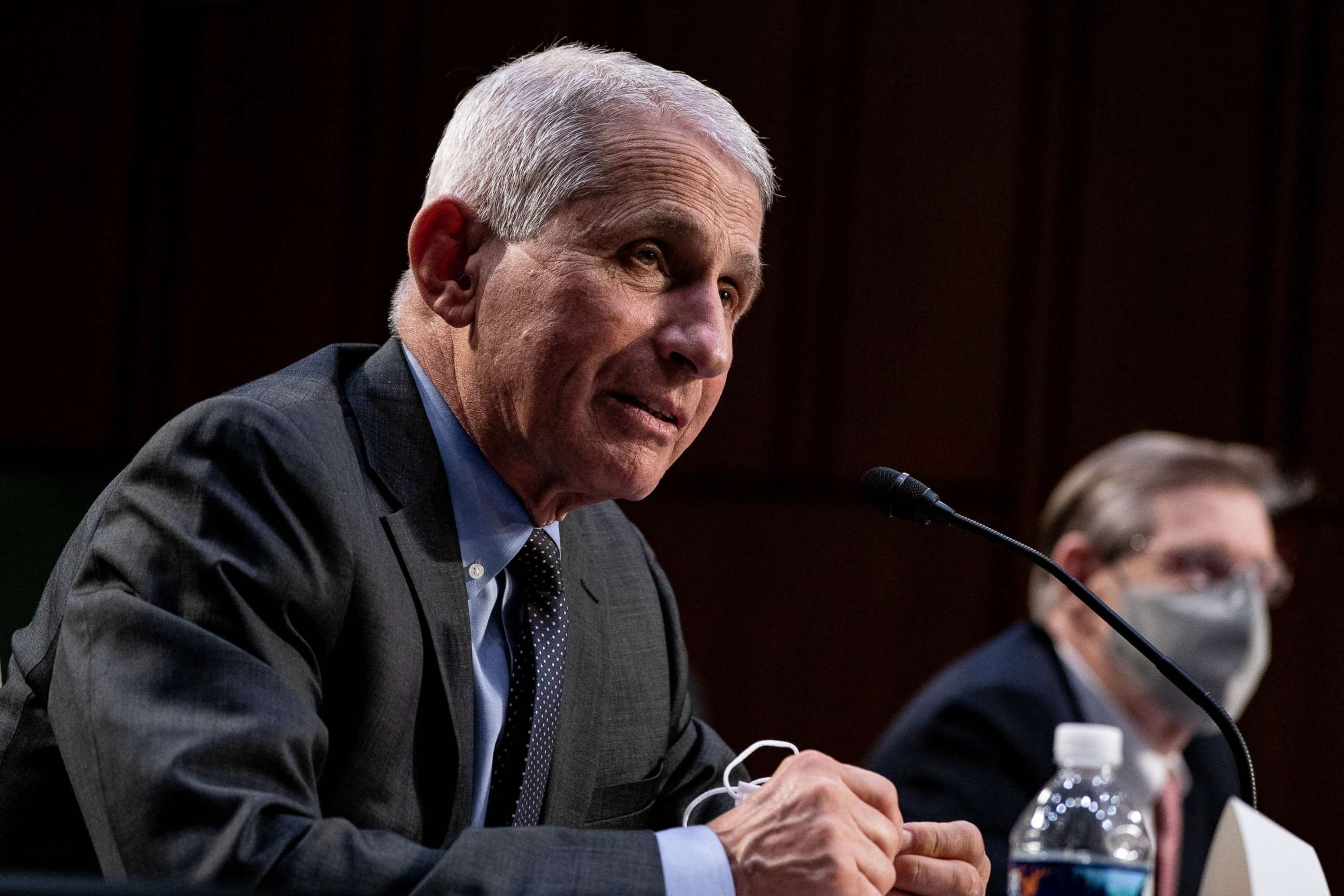 PHOTO: Dr. Anthony Fauci, Director at the National Institute Of Allergy and Infectious Diseases, speaks during a hearing with the Senate Committee on Health, Education, Labor, and Pensions, on the Covid-19 response, on March 18, 2021, in Washington, D.C.