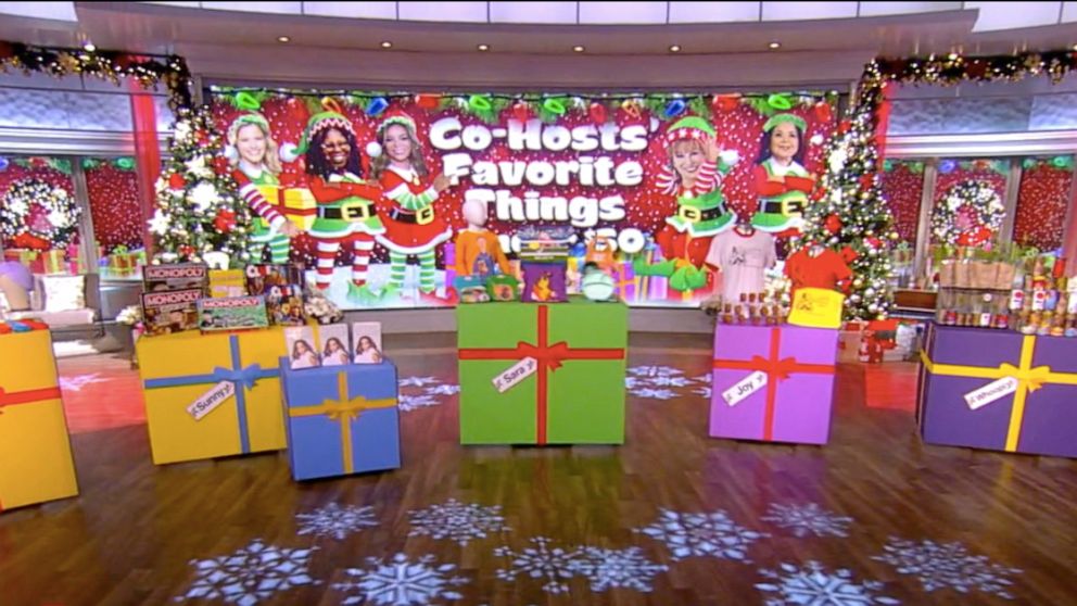 "The View" co-hosts Whoopi Goldberg, Joy Behar, Sara Haines, Sunny Hostin and Ana Navarro share their favorite things on Friday, Dec. 18, 2020.