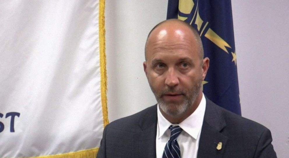 PHOTO: Paul Keenan speaks for the FBI to the press on the killing of FBI Task Force Agent Gregory Ferency. He confirmed Ferency was ambushed, shot and killed around 2:15 p.m. on July 8, 2021 at the FBI Indianapolis Resident Agency in Terre Haute.