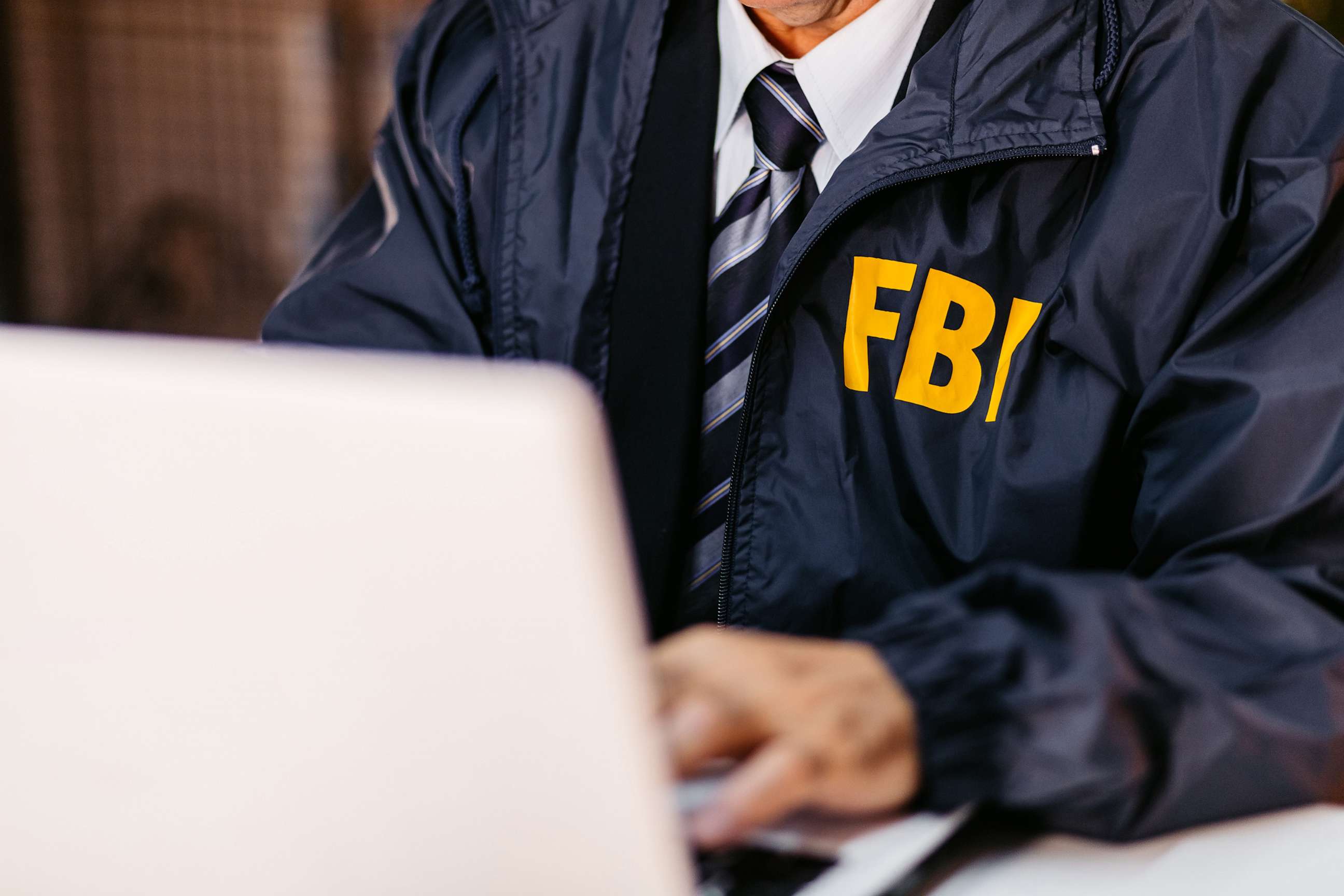 PHOTO: Stock photo of an FBI agent using a computer.