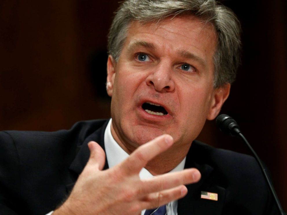 PHOTO: FBI Director Christopher Wray testifies before a Senate Homeland Security and Governmental Affairs hearing on Threats to the homeland on Capitol Hill in Washington, Sept. 27, 2017.