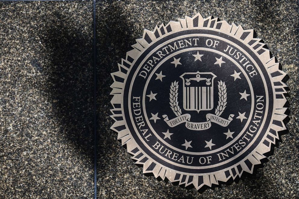 PHOTO: The Federal Bureau Of Investigation emblem is seen on the headquarters building in Washington DC on October 20, 2022. 