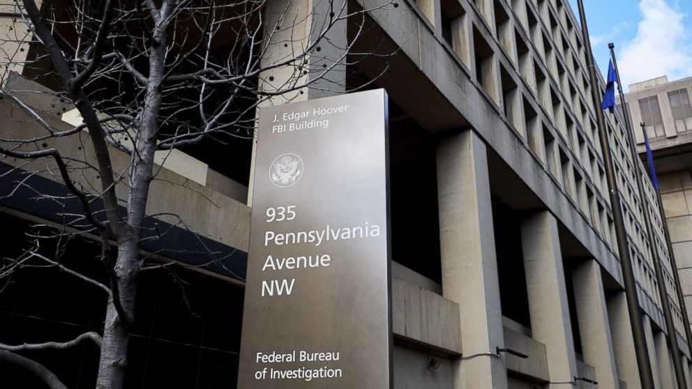 A sign stands outside the Federal Bureau of Investigation (FBI) headquarters in Washington, D.C., Feb. 2, 2018. 