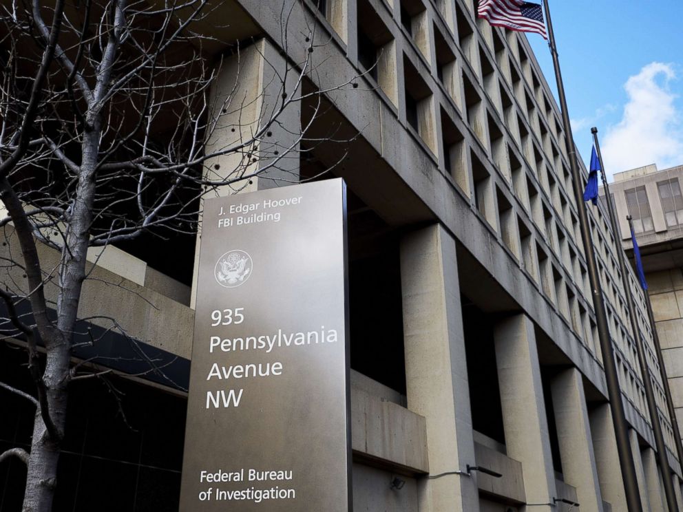 PHOTO: A sign stands outside the Federal Bureau of Investigation (FBI) headquarters in Washington, D.C., Feb. 2, 2018.