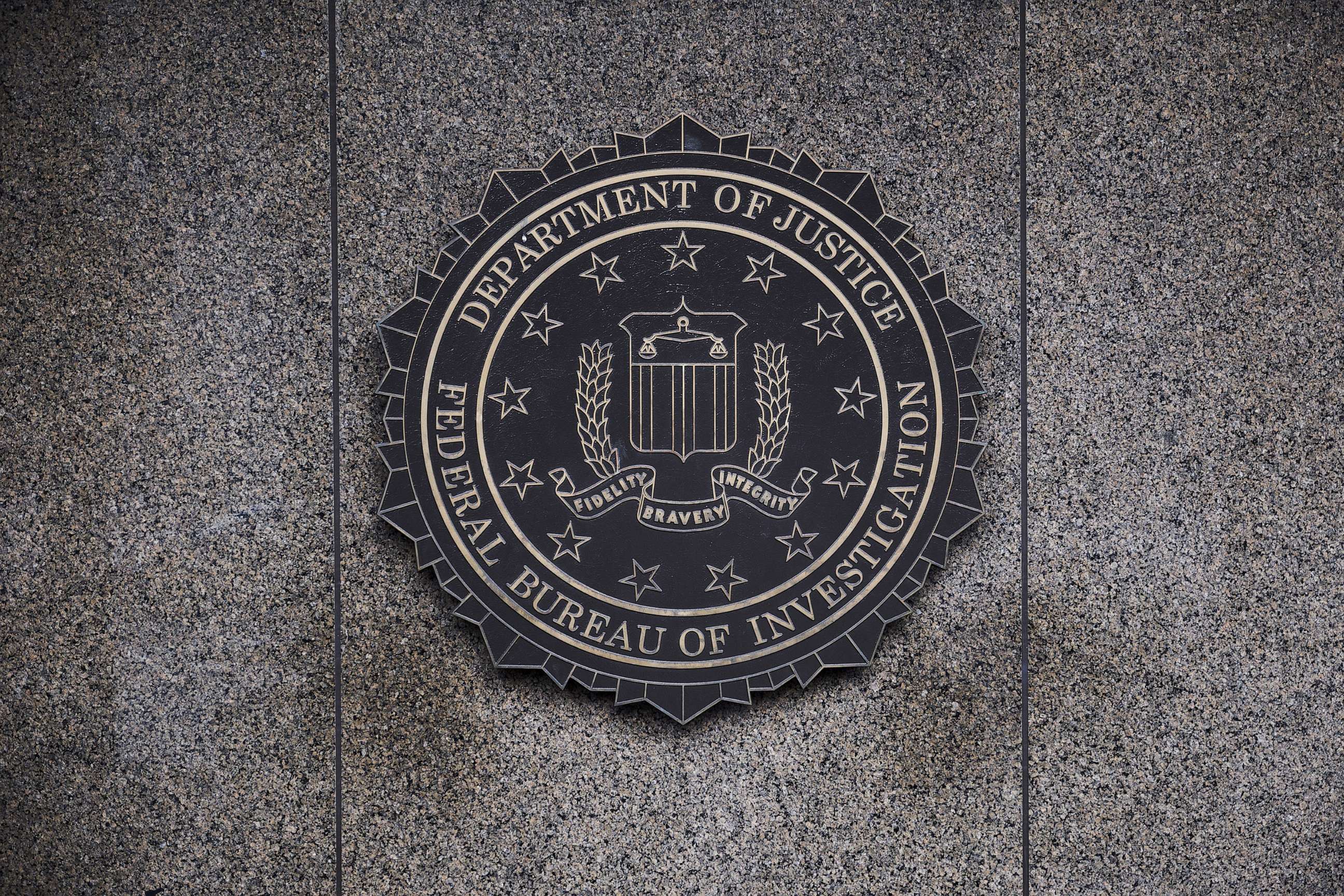PHOTO: In this Feb. 2, 2018, file photo, the Federal Bureau of Investigation seal is displayed outside the FBI headquarters, in Washington, D.C.