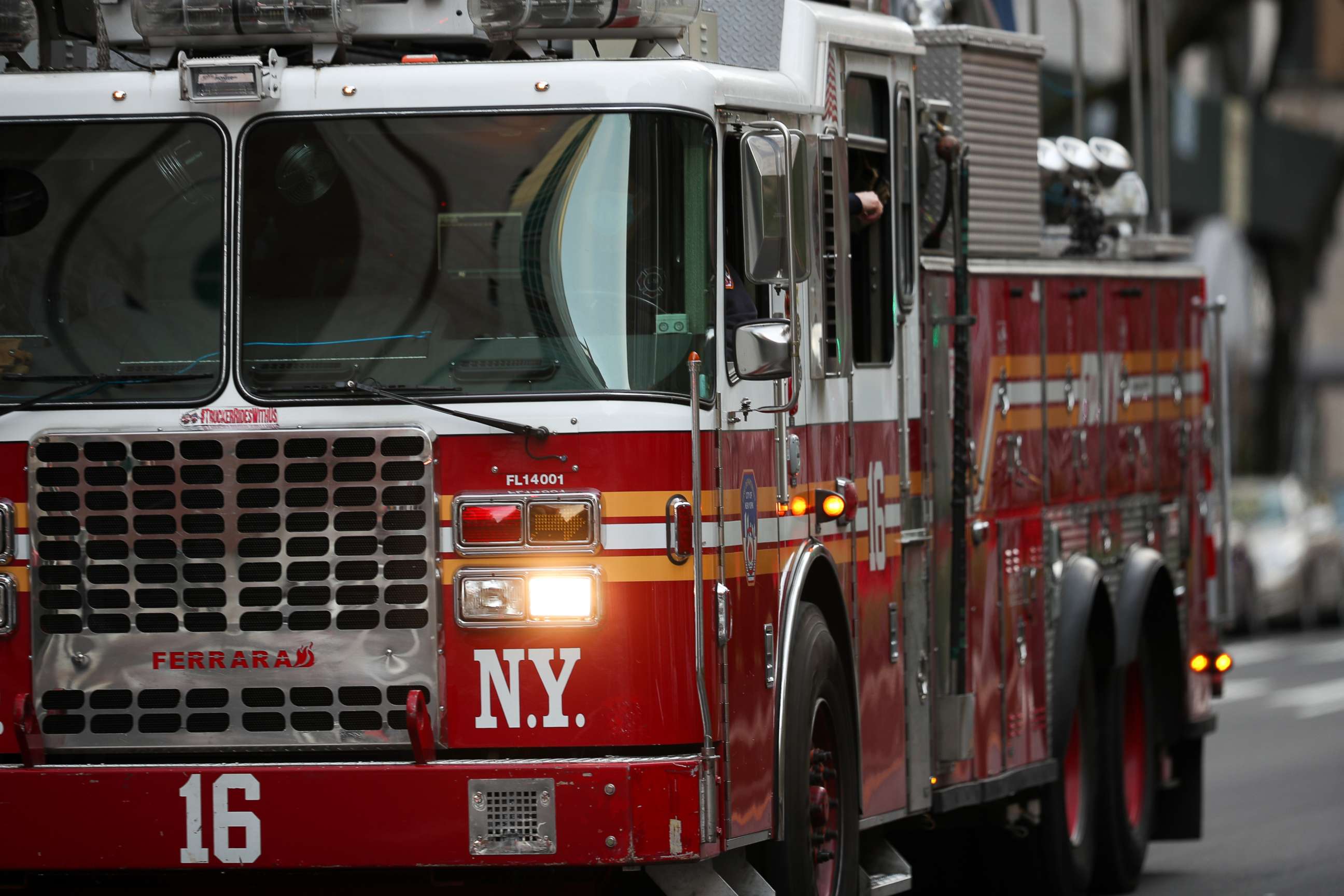 PHOTO: A fire truck is pictured in New York, April 12, 2020.